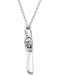 Mystara Diamond Heart Cross Rhodium Plate 14k White Gold Pendant Necklace, 18" (.08 Cttw)