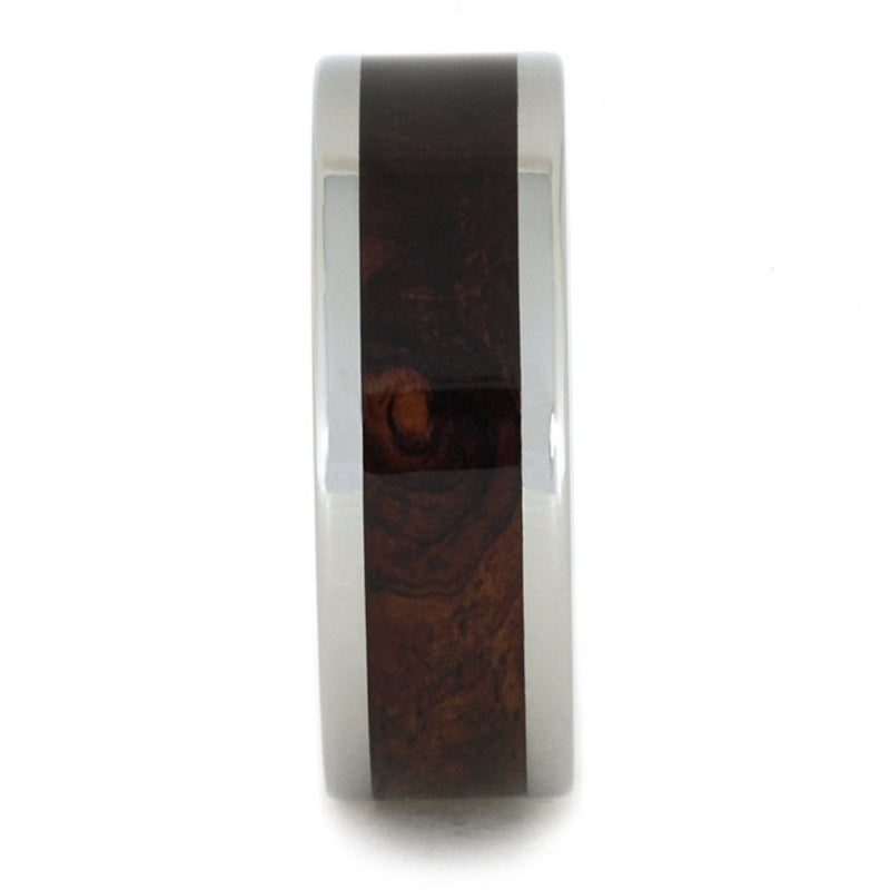 Honduran Rosewood Burl 8mm Comfort-Fit Titanium Band