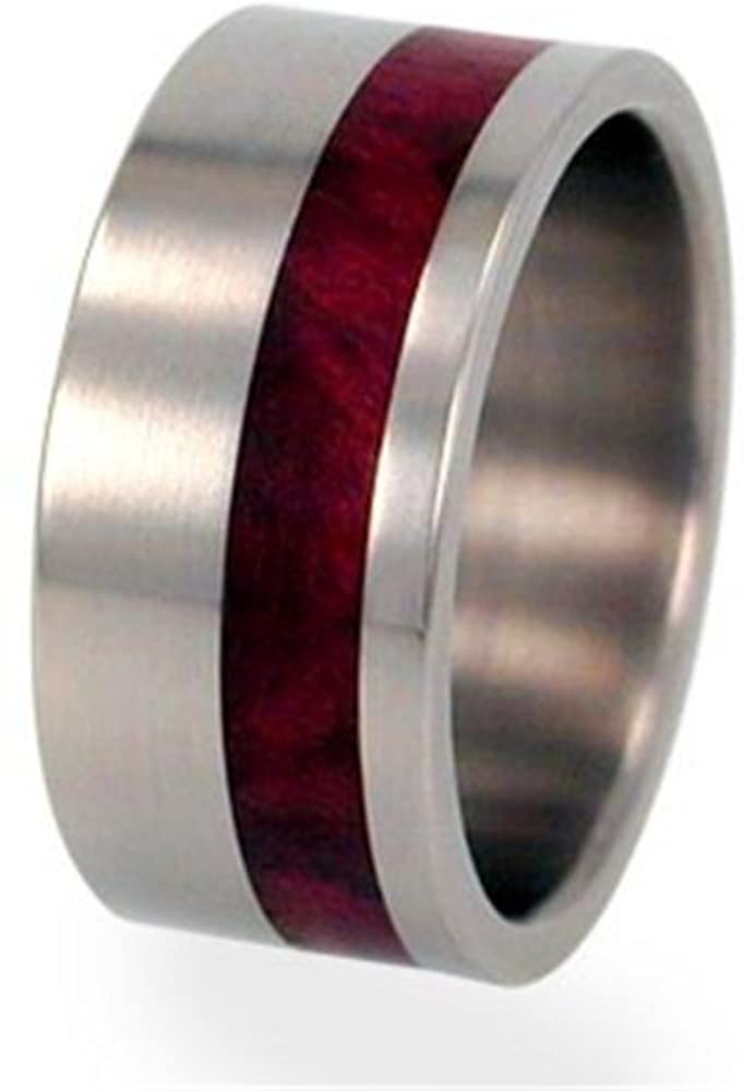 Men's Titanium Redwood 10mm Comfort-Fit Band, Handmade, Interchangeable, Size 9.75