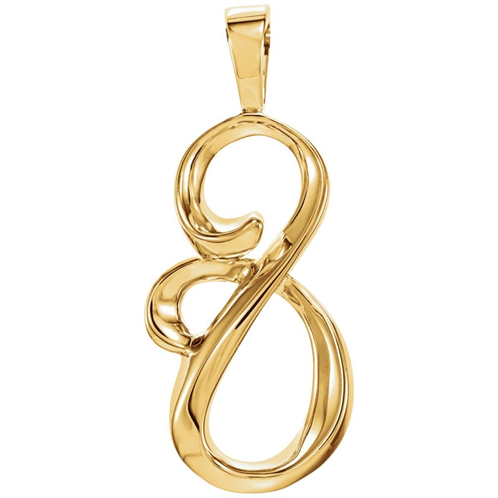 Curving Silhouette Pendant, 14k Yellow Gold