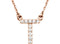 14k Rose Gold Diamond Initial 'T' 1/10 Cttw Necklace, 16" (GH Color, I1 Clarity)