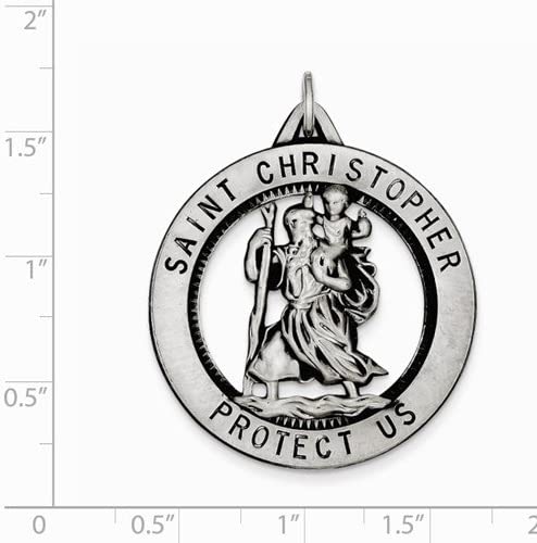 Sterling Silver St. Christopher Medal (41X31MM)
