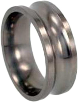 Brushed Inverted Scoop 10mm Comfort-Fit Titanium Wedding Band, Size 8.75