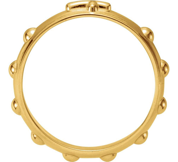 10k Yellow Gold 4.75mm Rosary Ring, Size 9