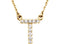 14k Yellow Gold Diamond Initial 'T' 1/10 Cttw Necklace, 16" (GH Color, I1 Clarity)