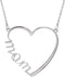 14k Rose Gold 'Mom' Heart Necklace, 17"