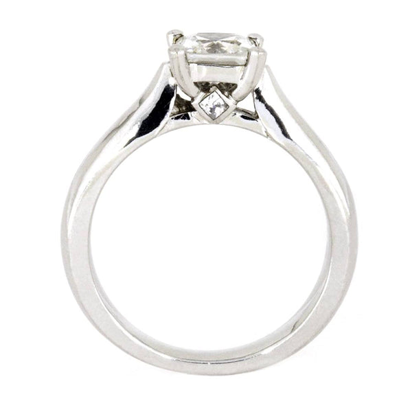 Charles & Colvard Moissanite and Diamond 10k White Gold Engagement Ring, Deer Antler Titanium Wedding Band, Bridal Set Size 8.75