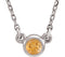 Citrine Solitaire Rhodium Plate 14k White Gold Pendant Necklace, 16"