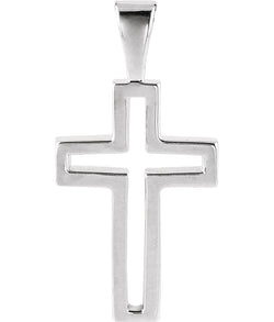 Catholic Cross Sterling Silver Pendant (13.5x9.5MM)