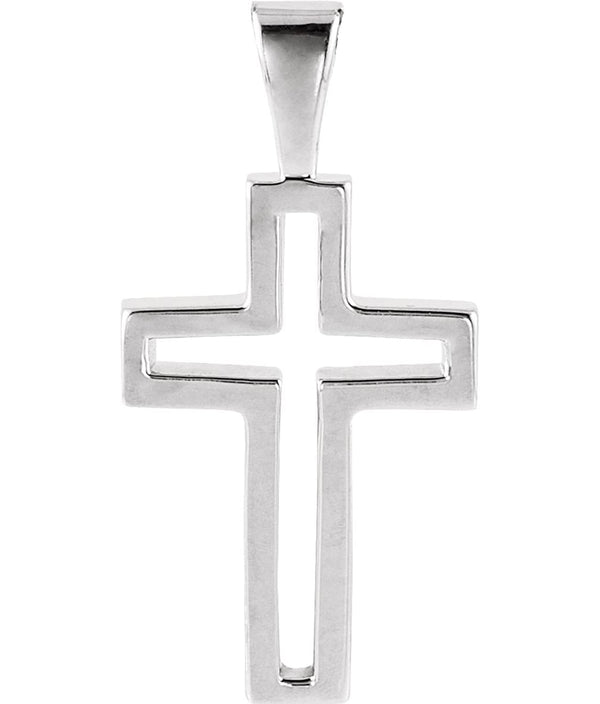 Catholic Cross Sterling Silver Pendant (13.5x9.5MM)