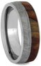 Gibeon Meteorite, Petrified Wood 8mm Comfort-Fit Titanium Band