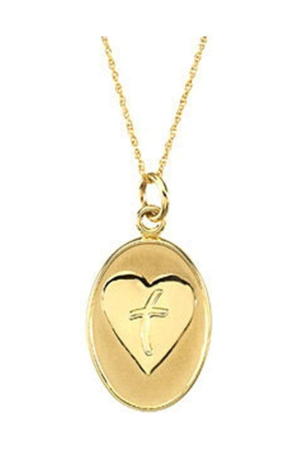 Loss of a Father 14k Yellow Gold Pendant Necklace, 18" (21X15.20 MM)