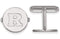 Rhodium plating Rhodium-Plated Sterling Silver Rutgers Round Cuff Links,15MM