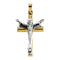 Two-Tone Risen Christ Crucifix 14k Yellow and White Gold Pendant (32X21MM)