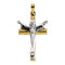 Two-Tone Risen Christ Crucifix 14k Yellow and White Gold Pendant (24.75X17MM)