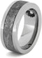 Diamond Gibeon Meteorite 9mm Comfort-Fit Polished Titanium Band, Size 7.5