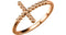 Granulated Sideways Cross 14k Rose Gold Ring, Size 7