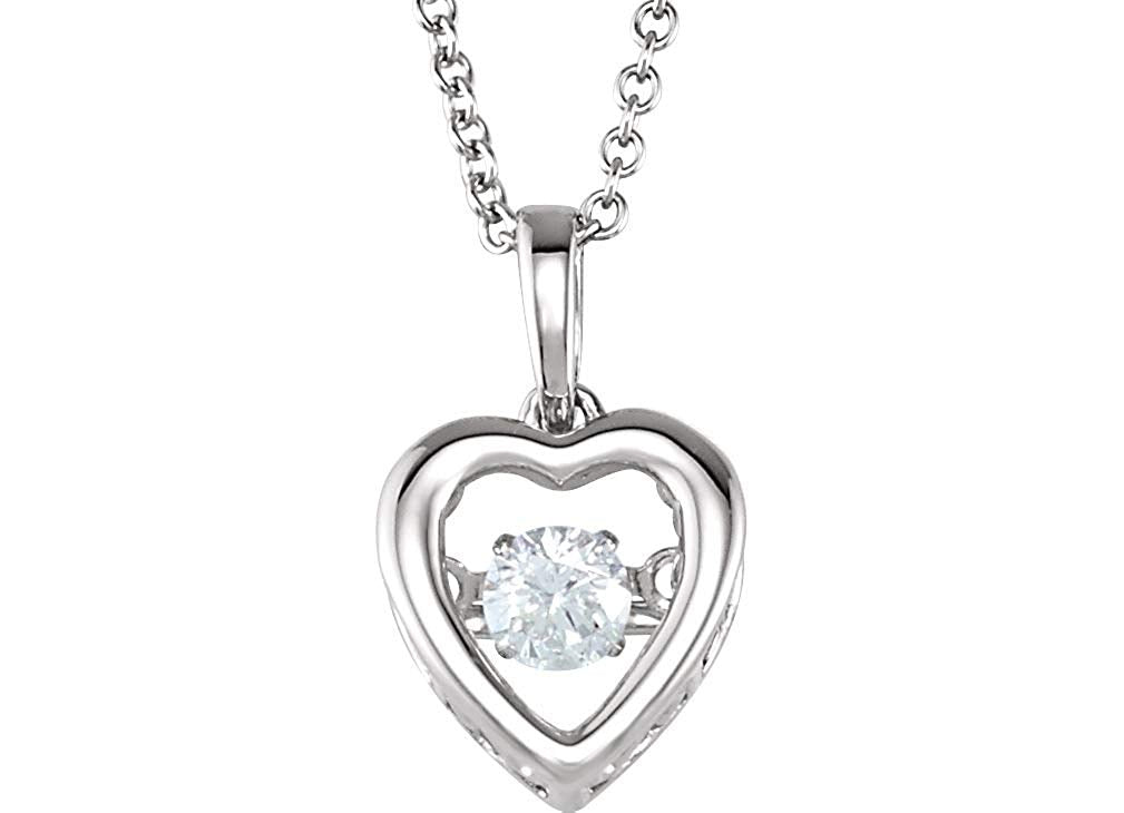 Mystara Diamond Heart 14k White Gold Pendant Necklace, 18" (1/6 Cttw)