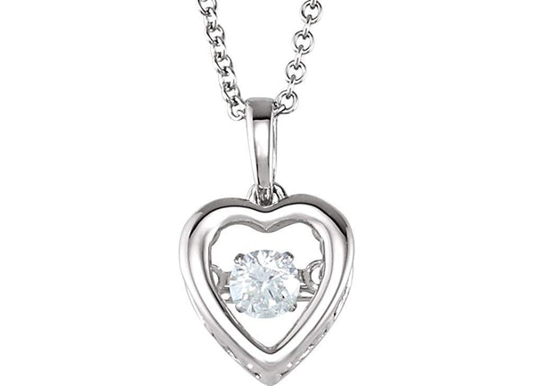 Mystara Diamond Heart 14k White Gold Pendant Necklace, 18" (1/6 Cttw)