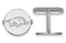 Rhodium-Plated Rhodium-Plated Sterling Silver University Of Arkansas Cuff Links, 16MM