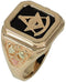 Men's Onyx Signet Ring, 10k Yellow Gold, 12k Green and Rose Gold Black Hills Gold Motif, Size 8