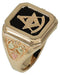 Men's Onyx Signet Ring, 10k Yellow Gold, 12k Green and Rose Gold Black Hills Gold Motif