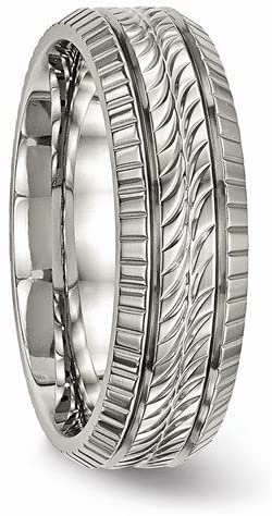 Titanium Racing Tread 7mm Comfort-Fit Band, Size 12