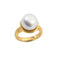 White South Sea Cultured Pearl Ring, 18k Yellow Gold (12mm) Size 7.25