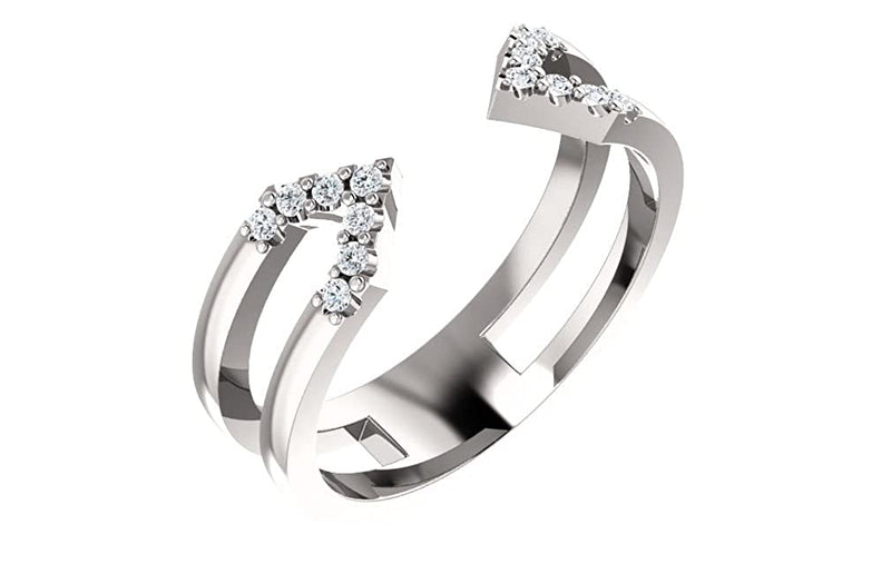 Platinum Diamond Geometric Ring (1/8 Ctw, Color G-H, Clarity SI2-SI3), Size 6