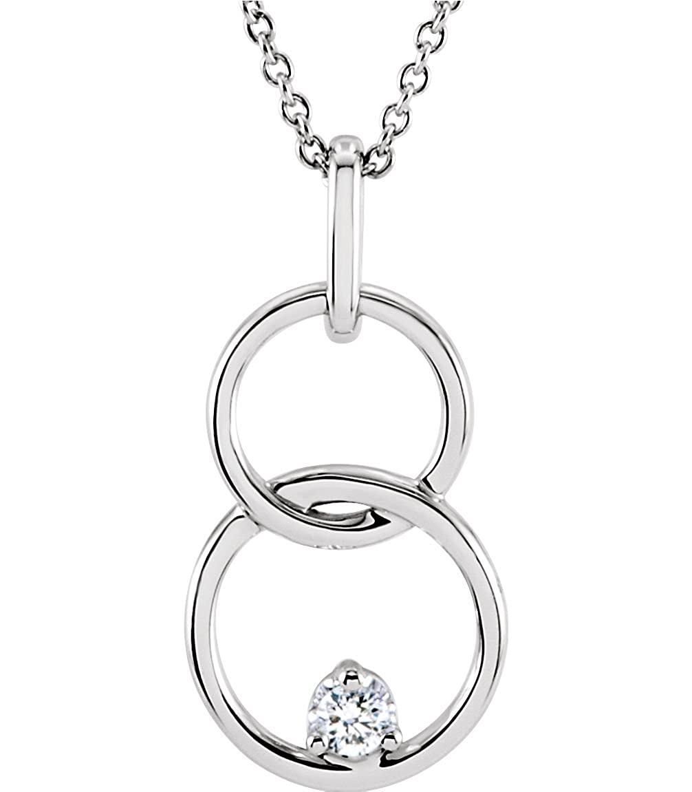 14k White Gold .04 Cttw. Diamond Necklace, 18"