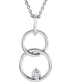 14k White Gold .04 Cttw. Diamond Necklace, 18"