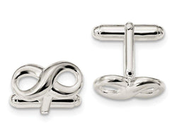 Sterling Silver Infinity Cuff Links, 19.7X18.4MM