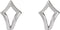 Geometric J-Hoop Earrings, Rhodium-Plated 14k White Gold