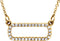 30-Stone Diamond Horizontal Rectangle 14k Yellow Gold Pendant Necklace, 16" ( 0.16 Cttw)