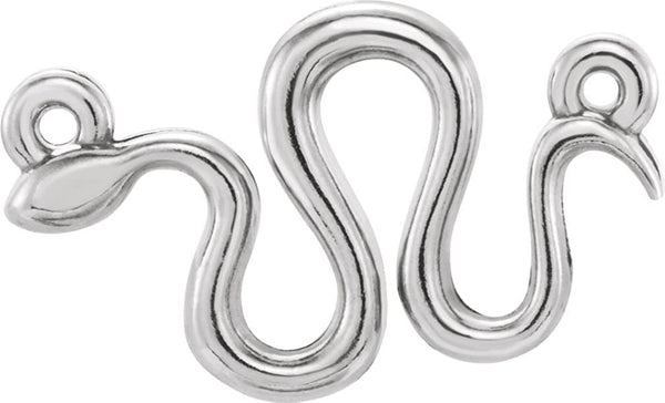 Mirror-Polished Snake Pendant, Sterling Silver