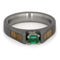 Emerald Cathedral, Oak Wood 4mm Comfort-Fit Sandblast Titanium Band