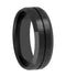 Men's Black Ceramic 8mm Comfort-Fit Groove Band