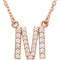 14k Rose Gold Diamond Initial 'M' 1/5 Cttw Necklace, 16" (GH Color, I1 Clarity)