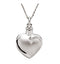 Sculpted Heart Ash Holder Pendant Necklace, Rhodium Plate Sterling Silver, 18"