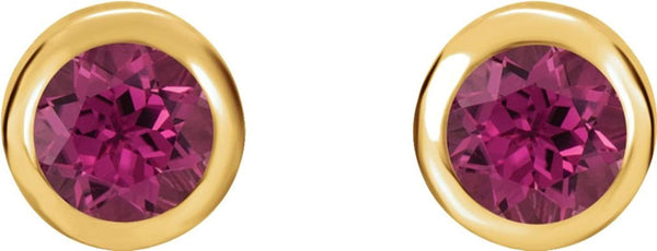 October Birthstone Stud Earrings, 14k Yellow Gold