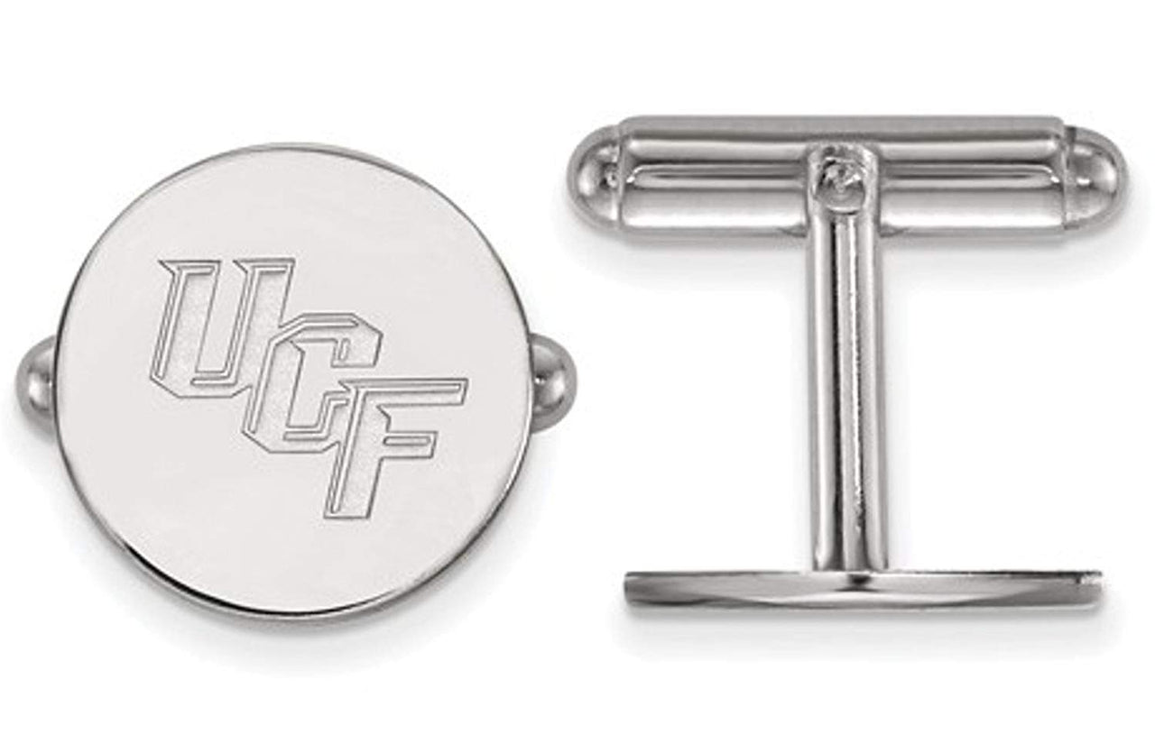 Rhodium-Plated Sterling Silver University Of Central Florida Cuff Links, 15MM