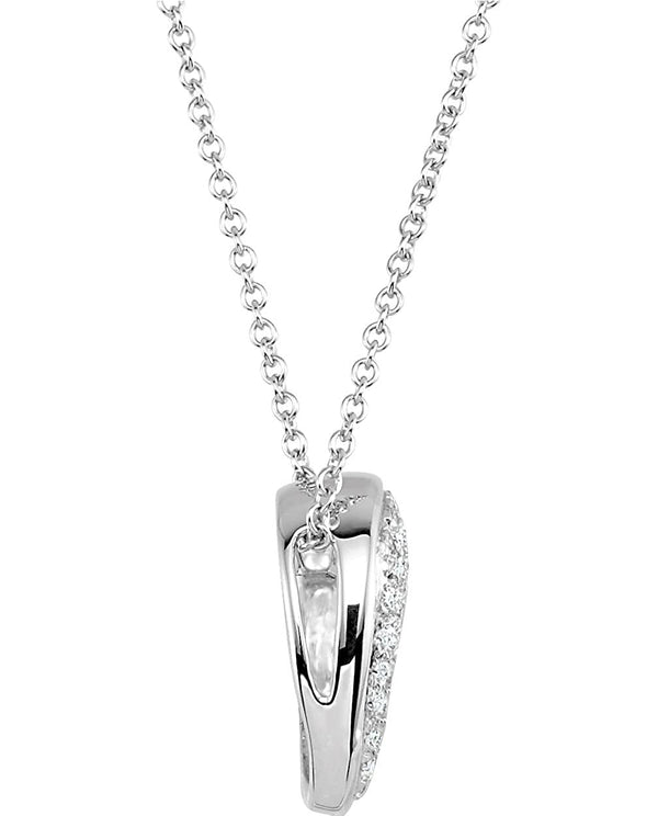 Diamond Heart 14k White Gold Pendant Necklace, 18" (1/5 Cttw)