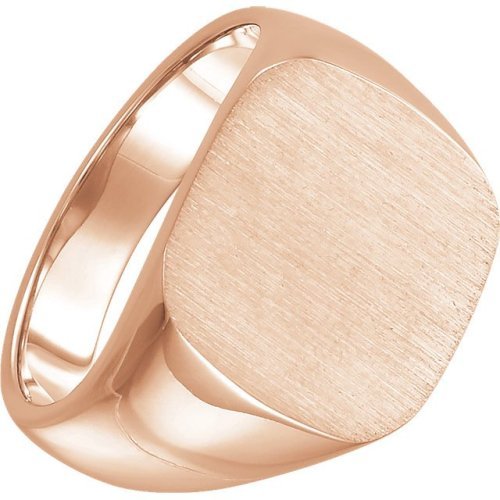 Men's Closed Back Signet Ring, 14k Rose Gold (16mm)