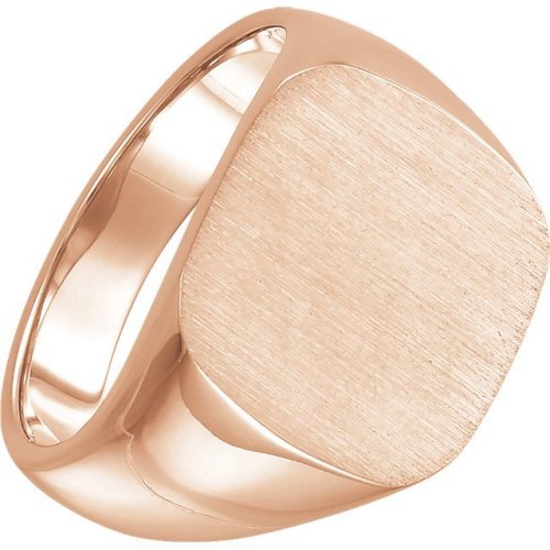 Men's Closed Back Signet Ring, 10k Rose Gold (16mm) Size 11