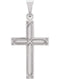 Engraved Passion Cross Rhodium-Plated 14k White Gold Pendant (22X14MM)