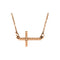 Sideways Beaded Cross 14k Rose Gold Pendant Necklace, 16.5" (12.05X19.50 MM)