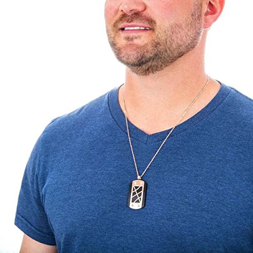 Men's Two-Tone Rose Plated Dog Tag Pendant Necklace, Stainless Steel, 24"