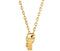 Diamond Solitaire Granulated Bead Design Slide 14k Yellow Gold Pendant Necklace, 16" (.10 Cttw)