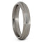 Brushed Titanium 5mm Comfort-Fit Grooved Wedding Band