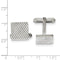 Stainless Steel Spotted Textured Square Cuff Links, 14MM